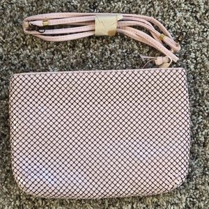 Vintage prom formal clutch purse pink aluminum mesh
